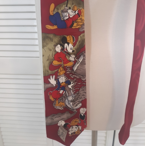 Disney vtg korea Mickey Donald duck silk tie *Y - Picture 4 of 4